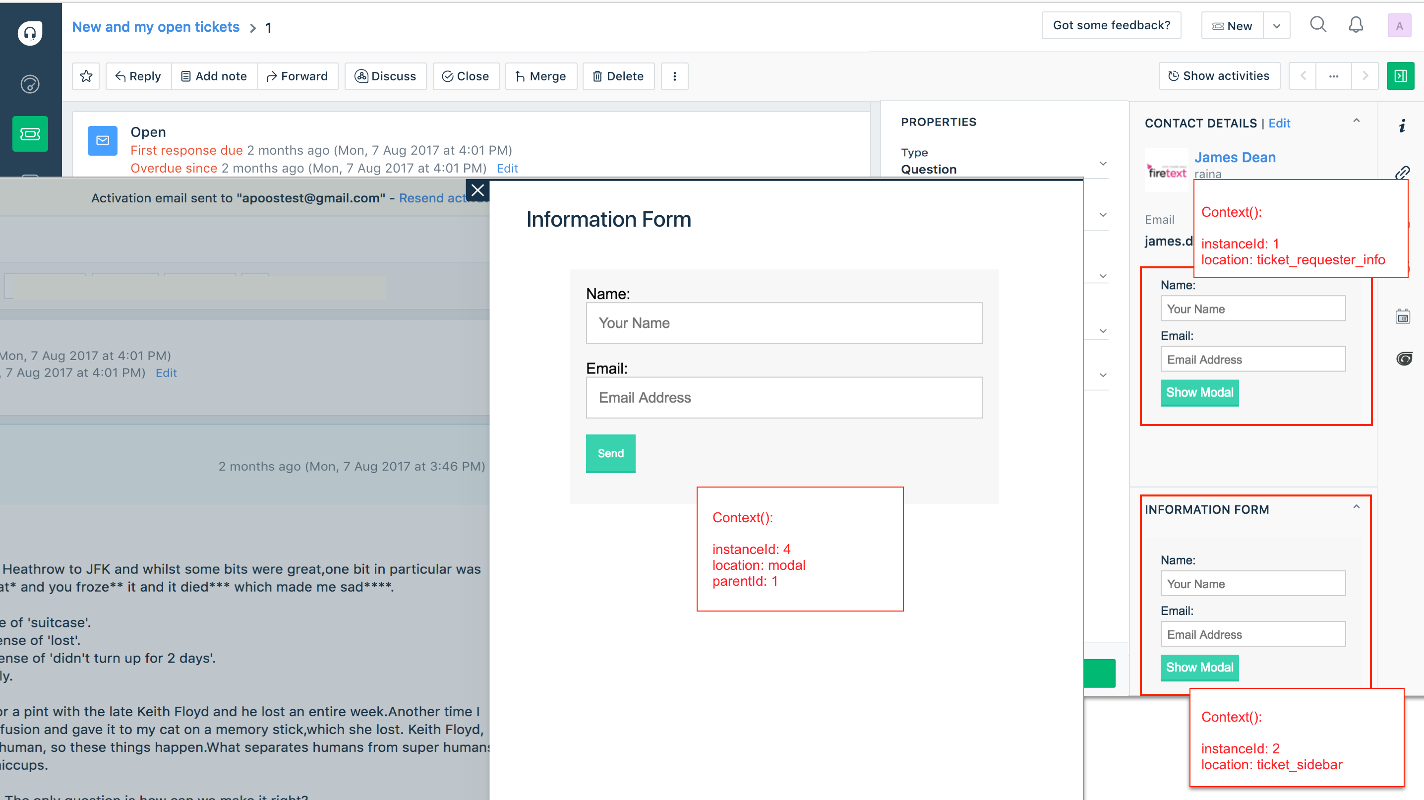 This image specifies what the context() method retrieves in the various app instances