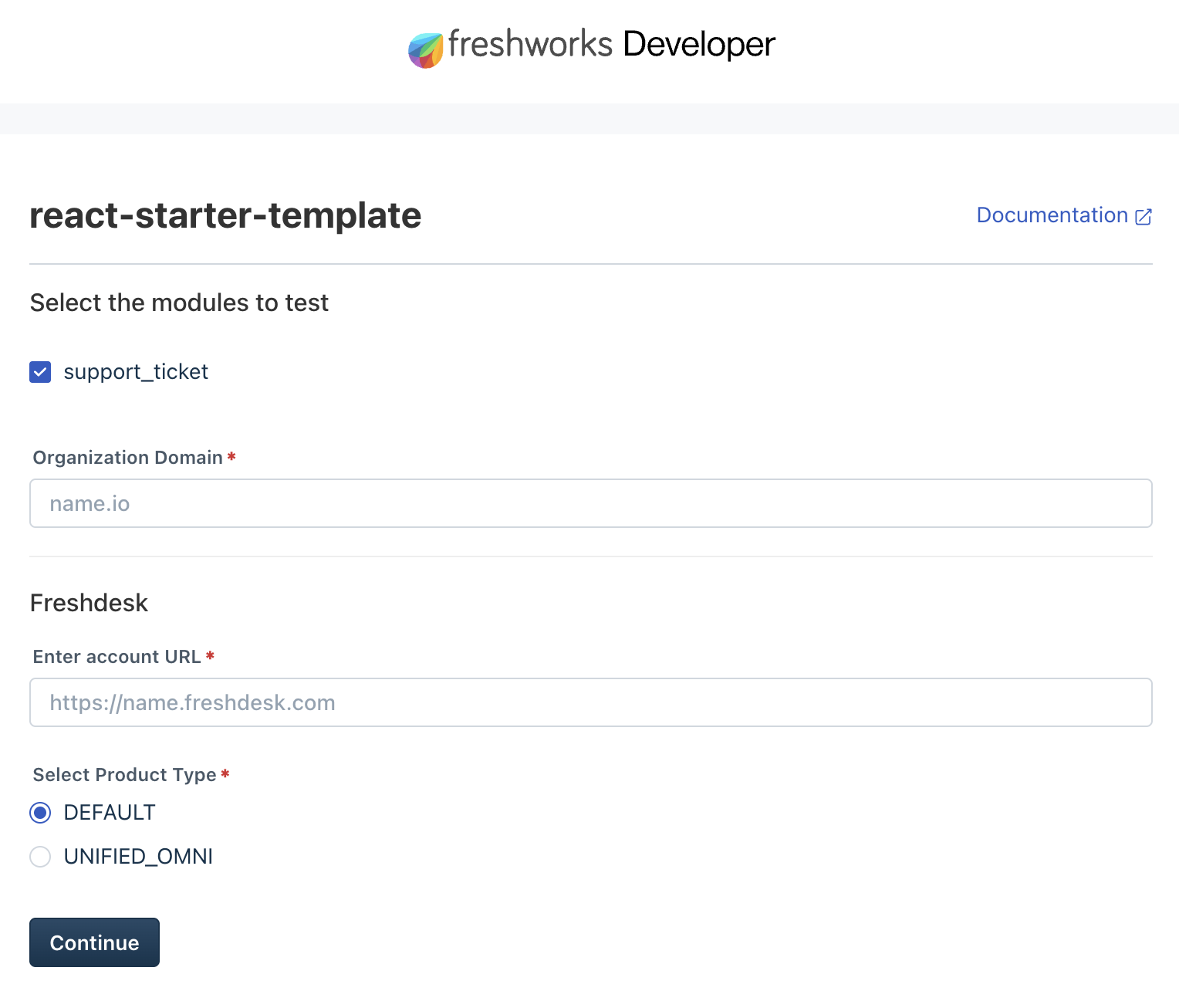 System settings page for subscribing to modules